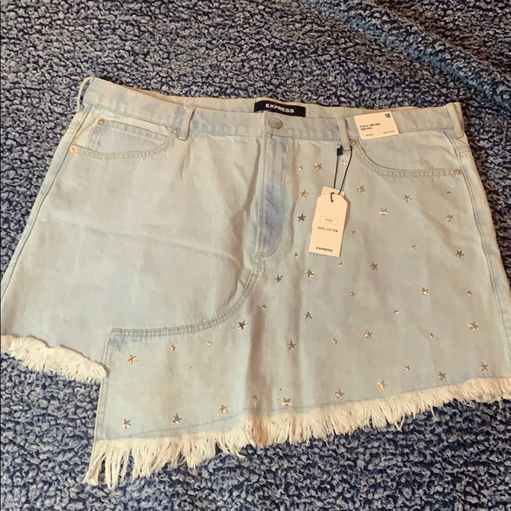 Express Denim Star Skirt